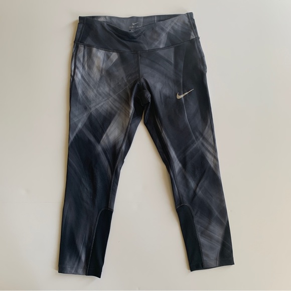 Nike Pants - Nike Dri-FIT Training Leggings | Black Gray Abstract | Size S | EUC